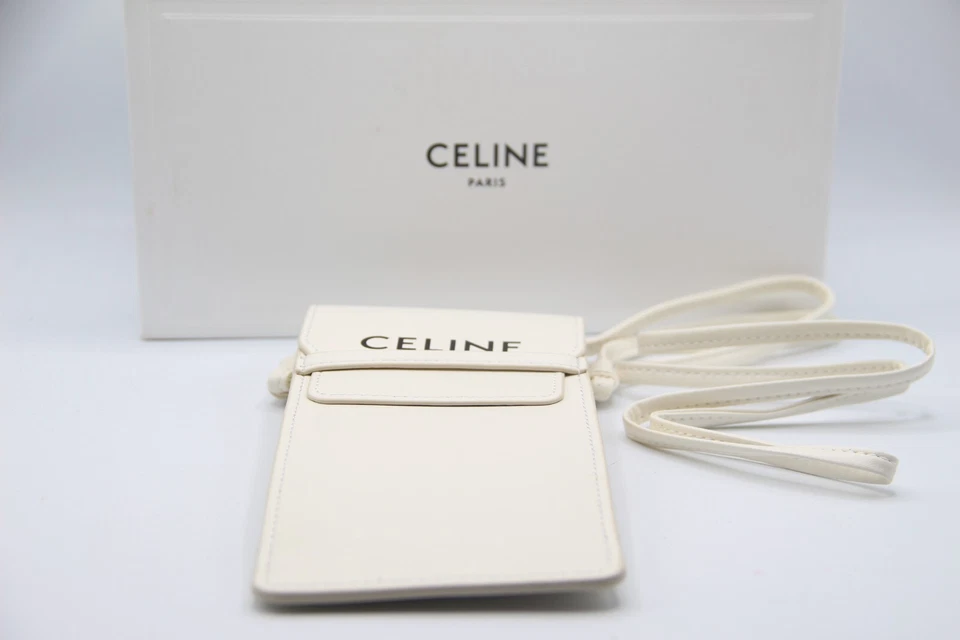 NUEVO CELINE CORREA DE CUERO BLANCO HOMBRO SUAVE GAFAS GAFAS GAFAS DE SOL ESTUCHE CAJA Foto 3 de 4