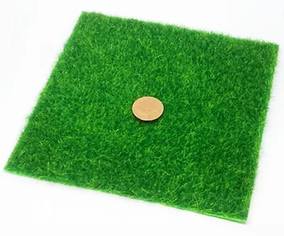 Dolls House Miniature Grass Textured Lawn Square Green 1:12 Scale Garden tumdee - Image 1 of 4