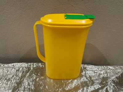 New Tupperware Beautiful Jug Picnic Pitcher 2L in Bright Yellow and Green Color