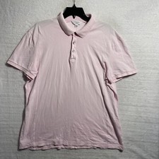 Calvin Klein Polo Shirt Slim Fit Mens XL Solid Pink Short Sleeve Collar Cotton