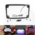 Aluminum Black Curved Super Bright LED License Plate Frame Bracket Fits Harley