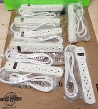 LOT OF (7) 6 Outlet Strip Relocatable Power Tap YLPT2M -WHITE #J1803