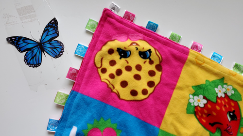 Girls Handmade Shopkin Fleece Fabric w/Dimple Minky Kids Blanket 48 x 52 - Picture 6 of 11