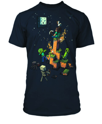 Minecraft Tight Spot Jungen Kinder Blau T-Shirt Official Minecraft Tee T Shirt