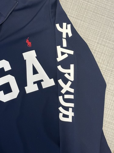 POLO RALPH LAUREN Men’s Navy Team USA Tokyo Olympics Quarter-Zip Pullover NWOT - Picture 2 of 7