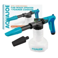 Aqua Joe AJ-SPXN 2-in-1 Hose-Powered Adjustable Foam Cannon Spray Gun Blaster