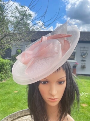 pink headpiece for wedding
