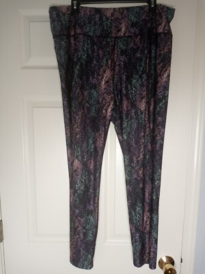 Tek Gear DryTEK  2X Workout Stretch Athletic Active Leggings Mlticlrd PolkaDots 