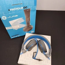 JLab Audio Studio Wired On-Ear Headphones Gray And Blue 