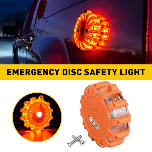 LED Road Flares Emergency Disc Safety Light Flashing Roadside Beacon Warning