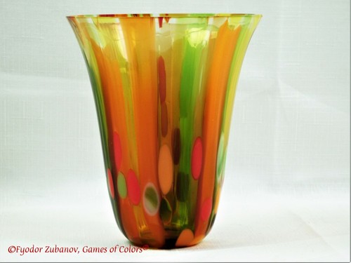Decorative fused glass vase "Fall bouquet" - Picture 5 of 7