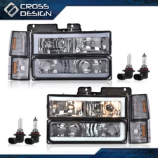 Smoke LED Headlights Corner Lamps Fit For 1994-1998 GMC C10 C/K 1500 2500 3500