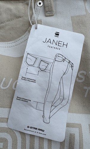 NWT G-Star Raw Janeh Women High Rise Mom Ankle Cotton Cream Jeans W27 L32 - Picture 16 of 21