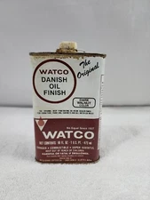 Vintage Watco Danish Oil Finish Dark Walnut Color Partial can.