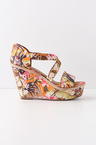Neu Anthropologie orange "Floriculture Wedges" Schuhe 5 Sterne Größe 7 AUSVERKAUFT - Bild 5 von 12