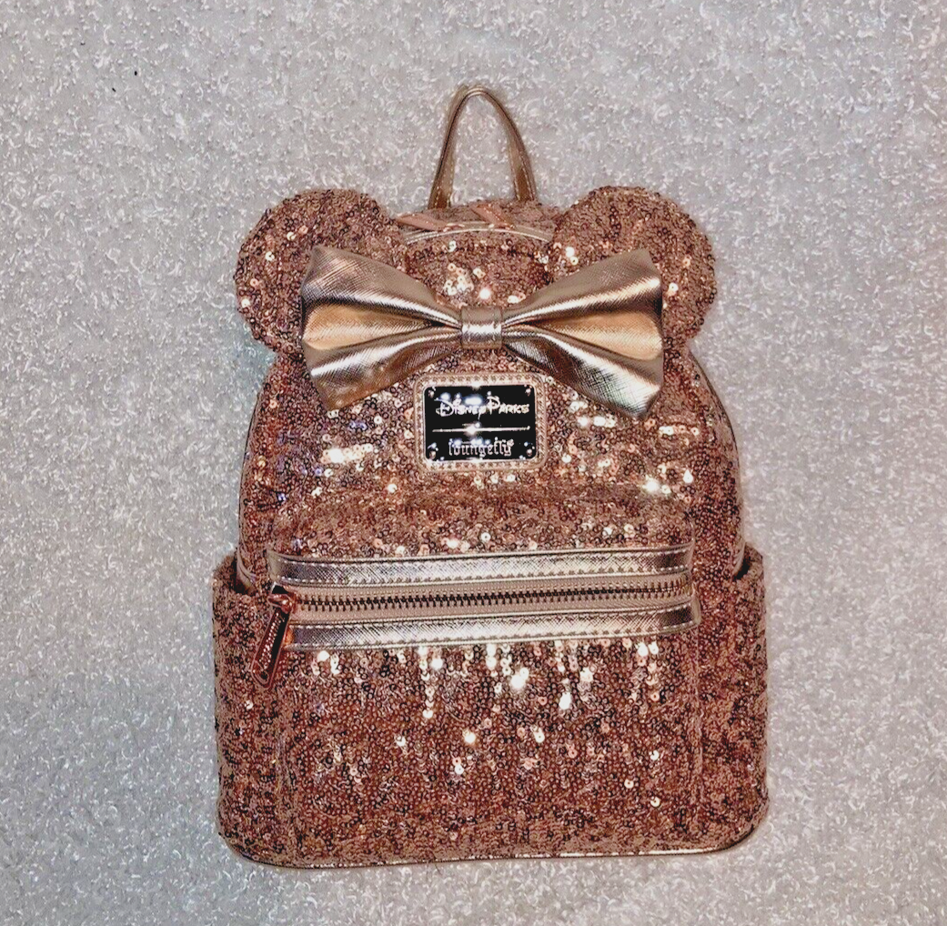 Loungefly Mini Backpack Disney Parks Exclusive Rose Gold  display picture 1