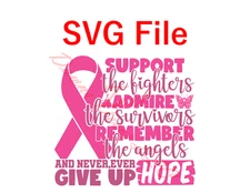 Cancer Support SVG | Awareness Ribbon Clipart | Digital Download | Cricut 