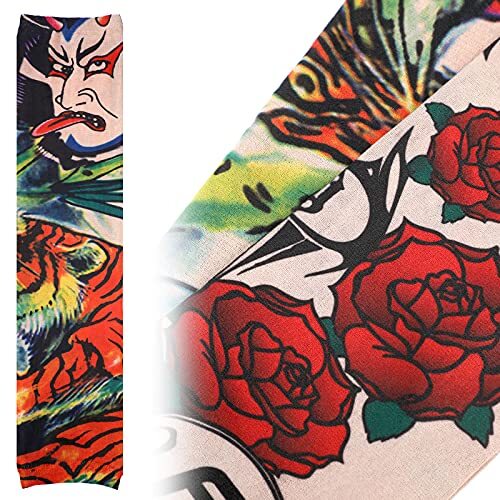 12 mangas de tatuaje para brazo con protección solar UV para hombres y mujeres - Imagen 3 de 6