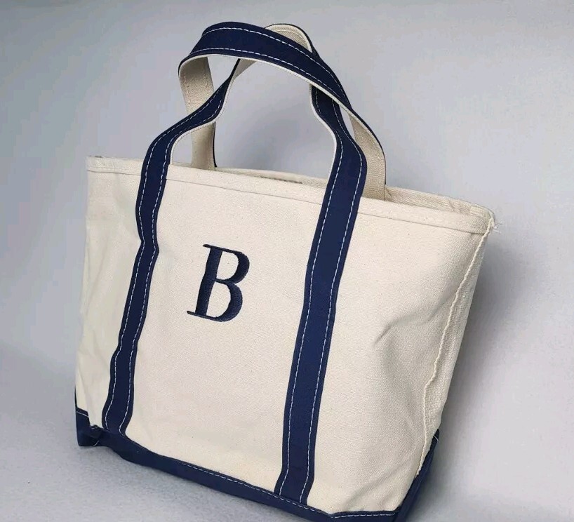 Vintage L.L. Bean Boat & Tote Made in USA Open Top White