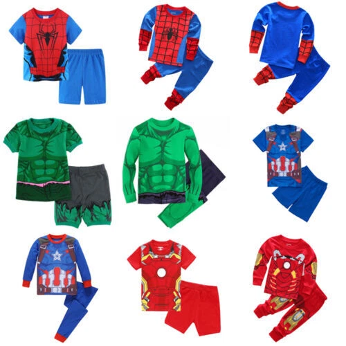 Mezcla de Algodón Niños Iron Man Ropa de dormir