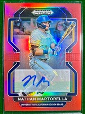 2022 NATHAN MARTORELLA Panini Prizm Draft Red Prizm Auto 14/50 PDP150 Padres