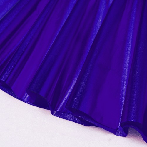 Girls Shiny Metallic Pleated Skirt Skating Hip Hop Elastic Waistband Dance-wear - Picture 52 of 69