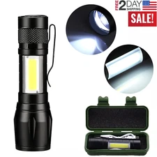 LED Mini Flashlight Tactical Penlight Super Bright Torch USB Rechargeable COB US