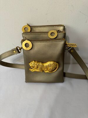 NIMA DARK GOLD MESH GOLDEN TIGER CROSSBODY MIRAGE SEIGFRIED & ROY 1990's