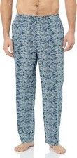 Men's Pajama Pants Cotton Poplin Straight Fit Woven Sleepwear with Pockets