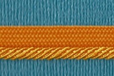 5 Yards 3/8" Overall, 1/8" Cord Gold Twist Cord with Lip Trim 349