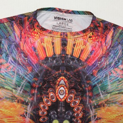 Vision Lab Art T-Shirt Men's Large Johnathan Singer & Banjo Psychedelic USA Made