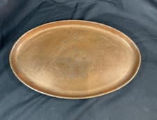 Harold Holmes Arts & Crafts Nouveau Copper Signed Tray Hand Crafted Birds design