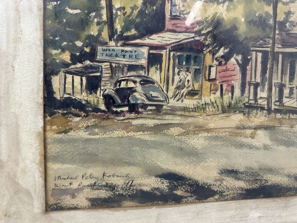 Pintura Acuarela Original De Colección por Michael Peter Kobrak/Firmada/22x16 en Enmarcada Foto 2 de 4