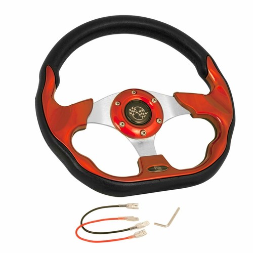 Club Car DS 12.5" Red Golf Cart Steering Wheel |Black Adapter Hub | All Models - Picture 3 of 4