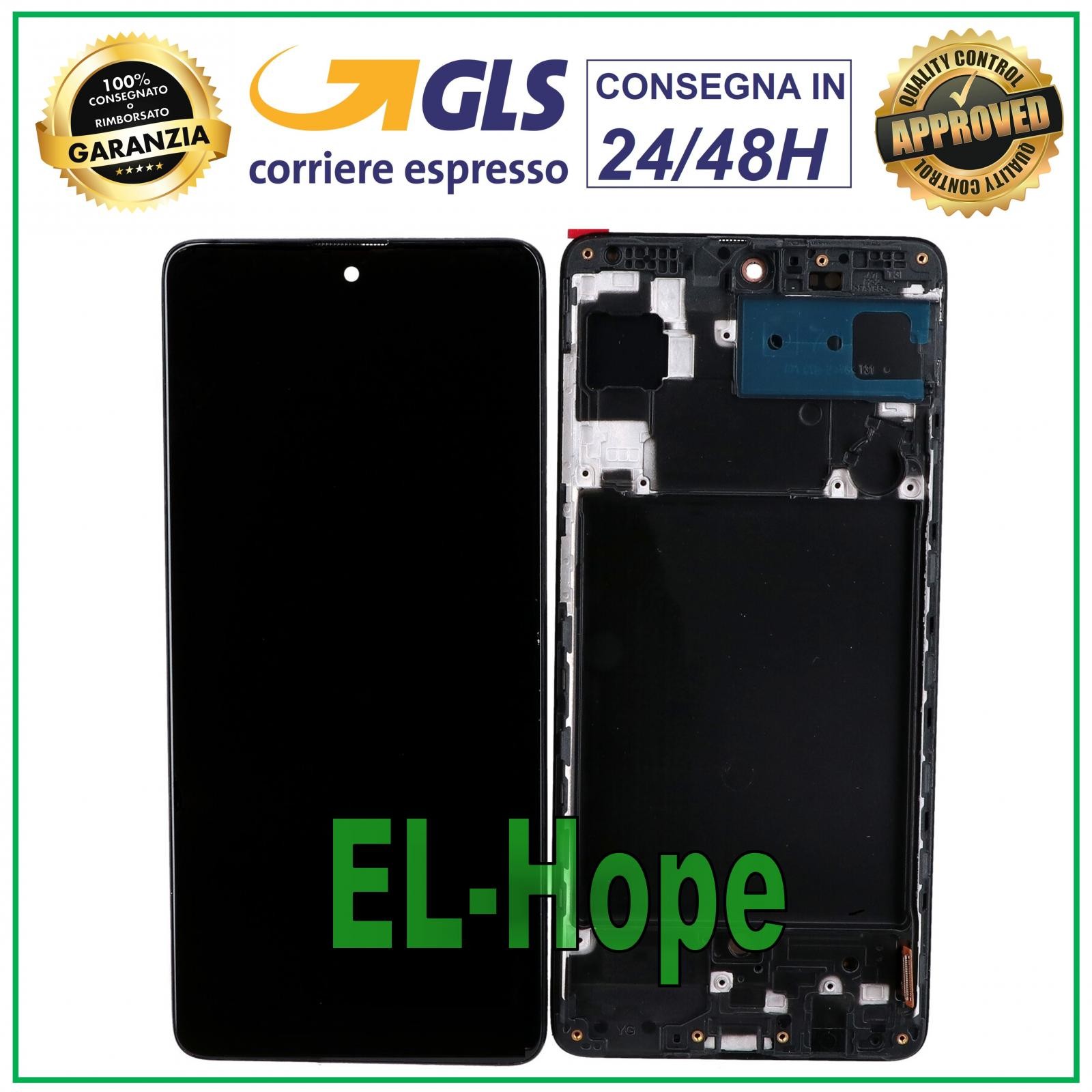 Display LCD TFT con Frame per Samsung Galaxy A71