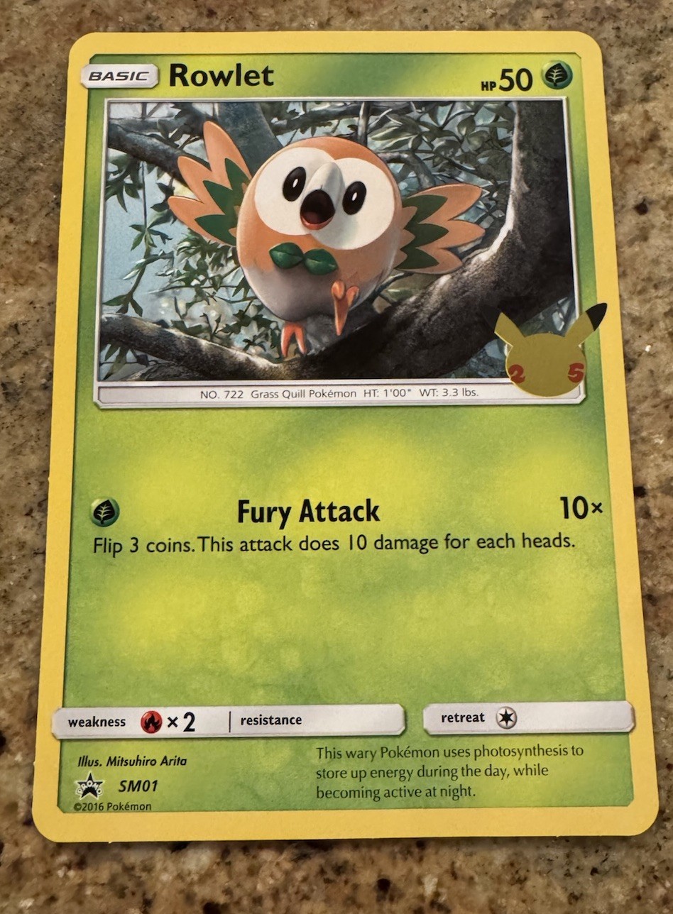 Rowlet SM01 JUMBO Promo First Partner Pack Pokemon TCG Near Mint
