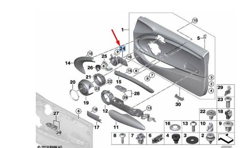 MINI CABRIO F57 Front Right Inner Door Opener 51417419656 NEW GENUINE - Picture 4 of 5