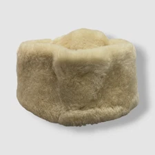 Surell Women's Beige Sheepskin Shearling Beanie Hat OS