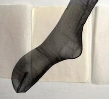 Vintage Sandalfoot Black Seam Stocking sz 10 1/2 L Rare