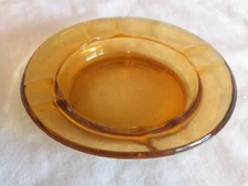 Vintage Amber Yellow Glass Ashtray
