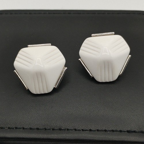 Vintage Tribal Silver Stud Earrings Geometric Design