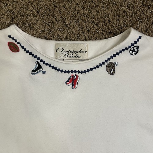 Chaleco Deportivo Vintage Christopher and Banks Bordado Y Camisa A Juego Talla L - Imagen 8 de 18