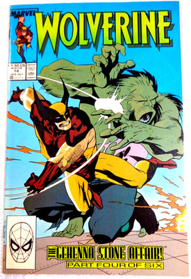 WOLVERINE #14 - MARVEL COMICS LATE OCTOBER 1989 GEHENNA STONE AFFAIR VF!