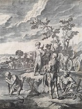 Copperplate engraving from 1672. Naemans Healing (2nd Ko. 5). Georg Andreas Wolfgang, sculp.