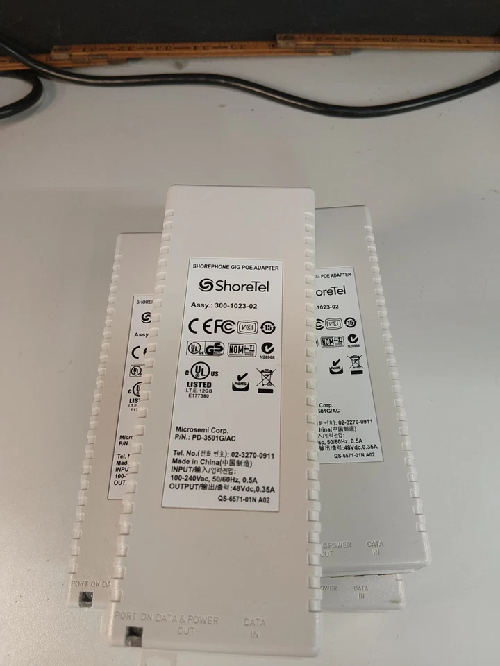 5 Shoretel PD-3501G 48V 0.35A Gigabit PoE AC Adapter 3501G 300-1023-02 only - Image 2 of 3