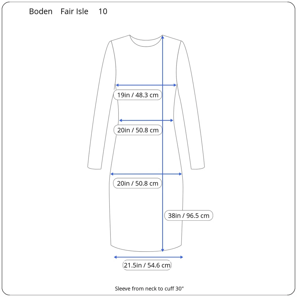 Boden Sweater Dress Womens 10 Fair Isle Wool Blend Classic Scottish Style - Image 4 of 4