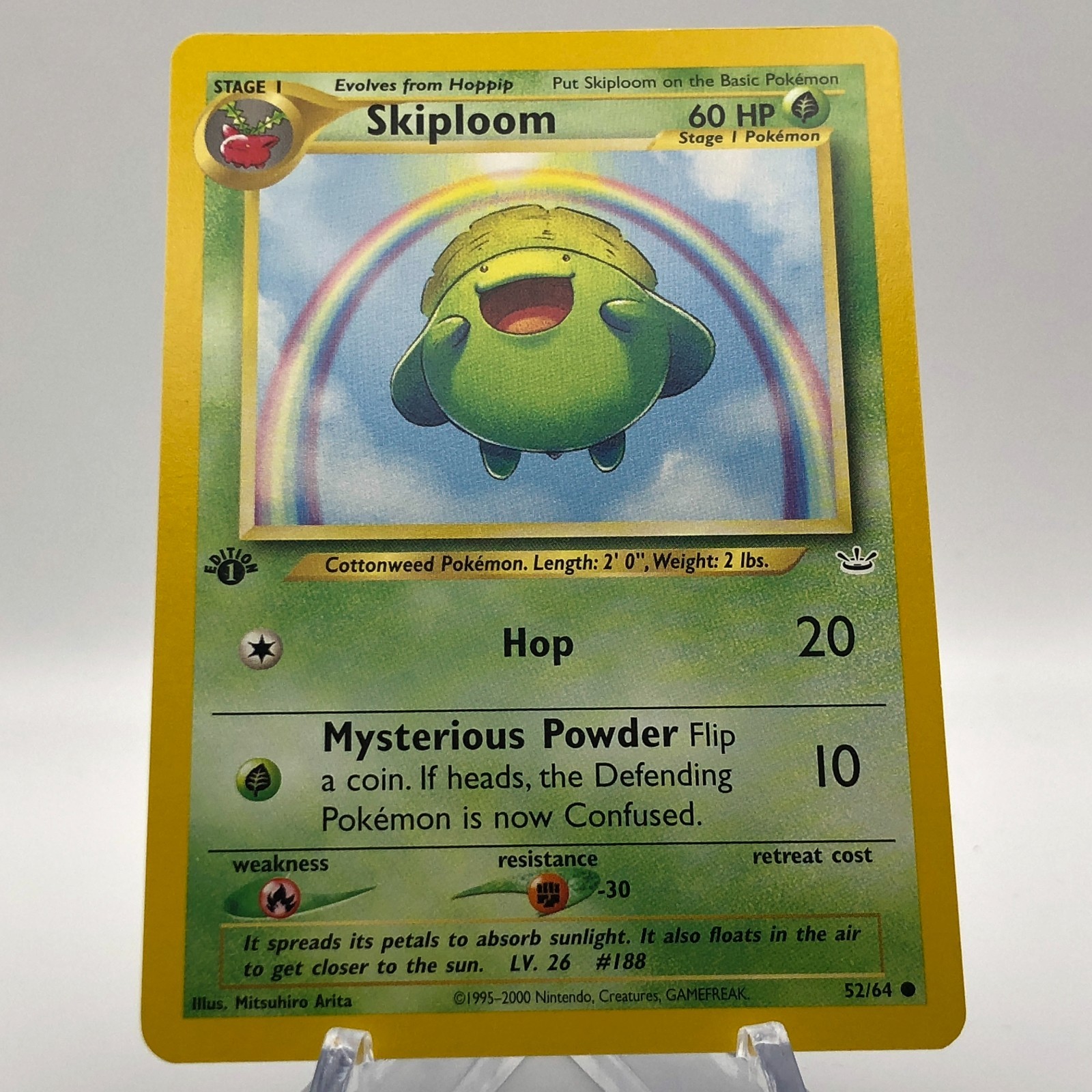 Pokemon Skiploom 52/64 - 1st Edition Neo Revelation - NM WotC 2001 Vintage