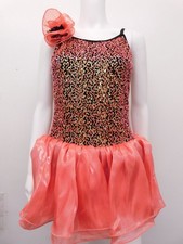 Dance Pre-Owned Costume Curtain Call J5256 Large Child Coral Jazz