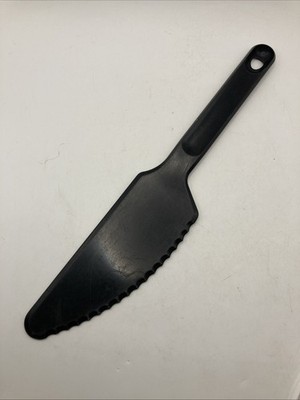 VTG Tupperware 1819-5 Serrated Edge Cake Pie Cutter Knife-Black 10.5  Retro