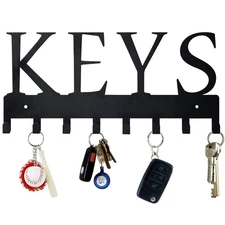 HappyHapi Key Holder Wall Mount, Metal Key Holder for Wall Decorative with 8 ...